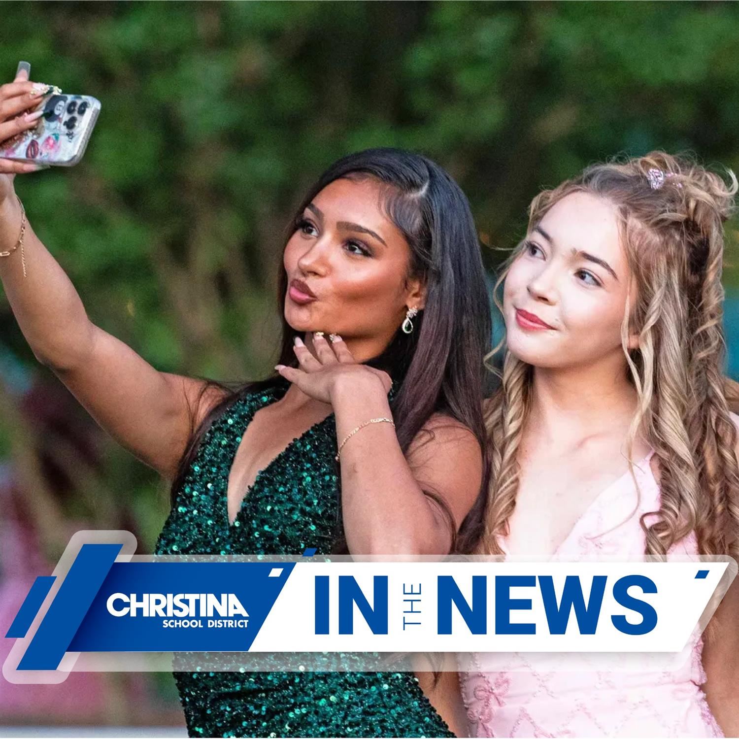 Photo of Christiana HS students taking selfie at the prom